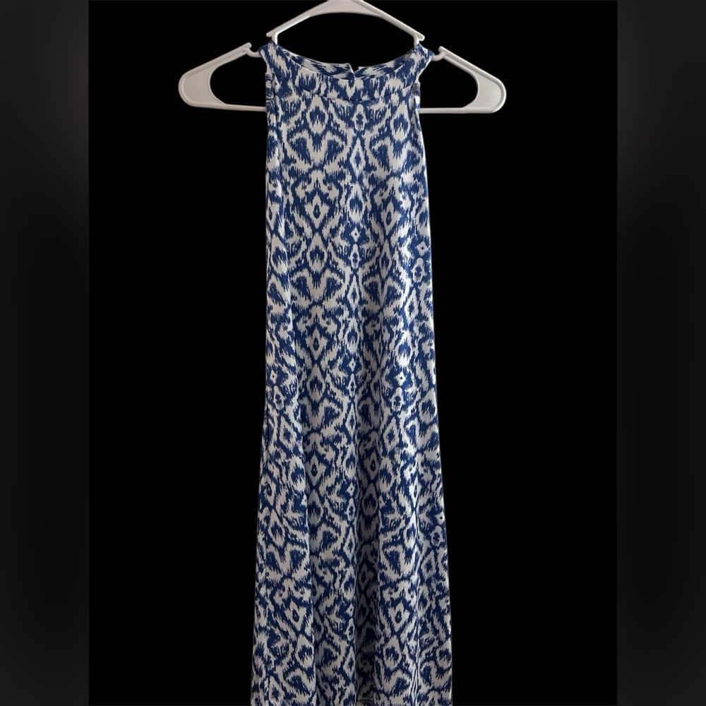 Blue & White Halter dress, sleeveless, vacy!